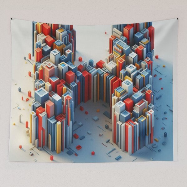 Item preview, Abstract H Letter Art #1 – Modern AI-Generated Design with Unique Object Composition for Stylish Apparel & Accessories designed and sold by knalpot-design.
