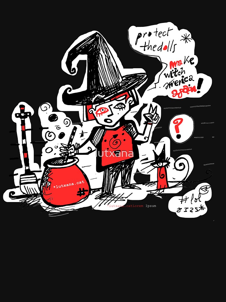 Imagen 3 de 3, Camiseta entallada con la obra Bruja lutxana art , diseñada y vendida por lutxana.