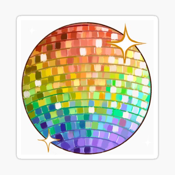 Item preview, Rainbow disco ball designed and sold by LydiaBlackArt.