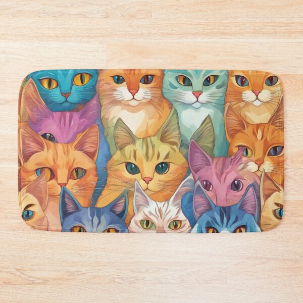 Item preview, Cute Colorful Cat Crowd designed and sold by purplesensation.