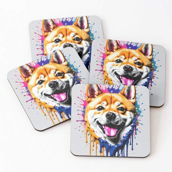 Item preview, Colorful Splash Shiba Inu Digital Art Pet Portrait designed and sold by AI-Syn-Pro.