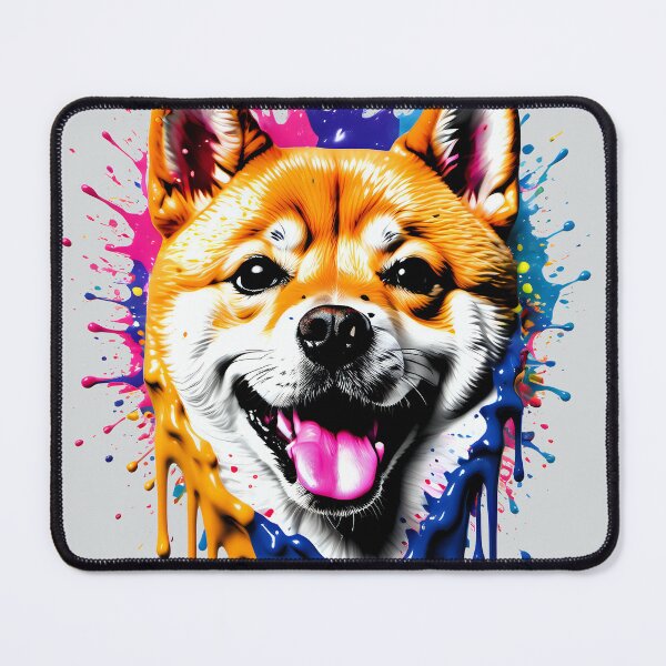 Item preview, Colorful Splash Shiba Inu Digital Art Pet Portrait designed and sold by AI-Syn-Pro.