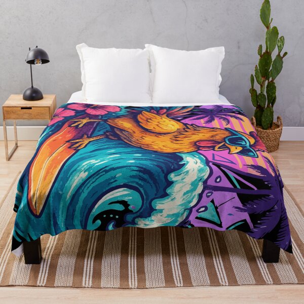 Item preview, Chicken Surfing Wave Summer Retro designed and sold by TomFrontierArt.