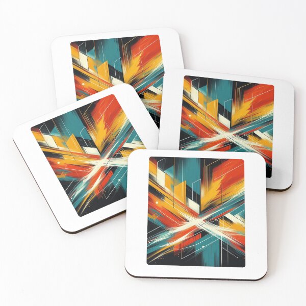 Item preview, Minimalist Acrylic Art in 3 Bold Colors – Modern Abstract Design for Clothing, Home Decor & Accessories designed and sold by knalpot-design.