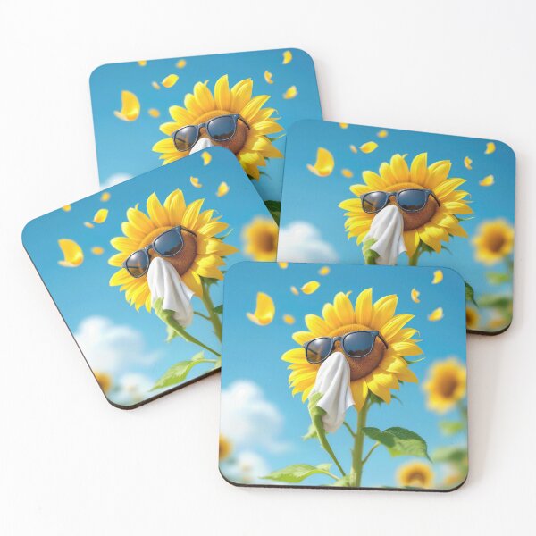 Item preview, Sunflower Sneezing With a White Tissue designed and sold by Maria Dryfhout.