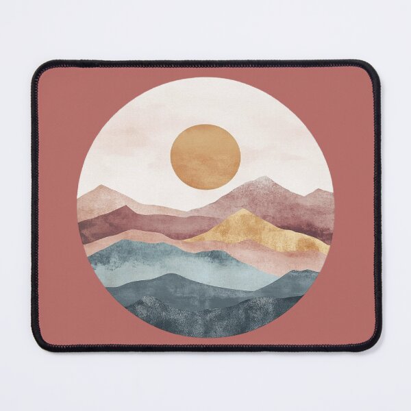 Item preview, Abstract Mountain and Sun Art – Soft Color Landscape Design designed and sold by Dream Circuit .