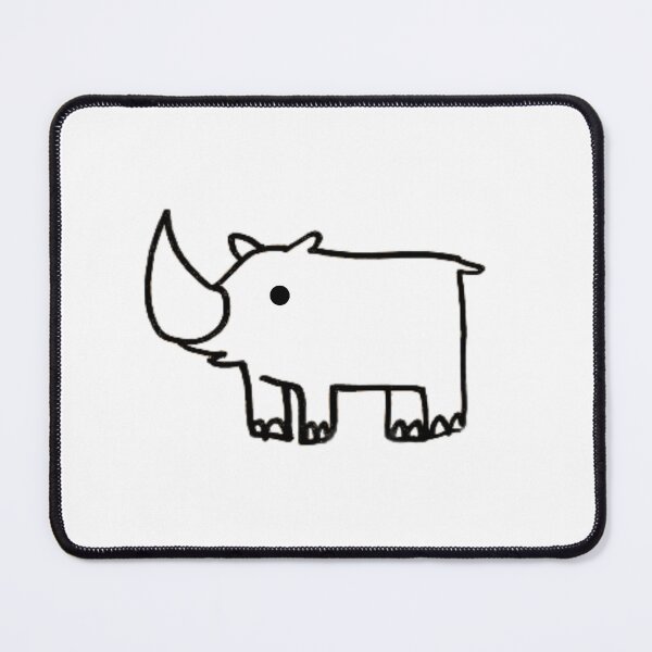 Item preview, badly drawn rhino designed and sold by hanakinart.