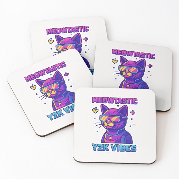 Item preview, Cyber Kitty – Meowtastic Y2K Vibes Sticker designed and sold by CosmicSplendor.