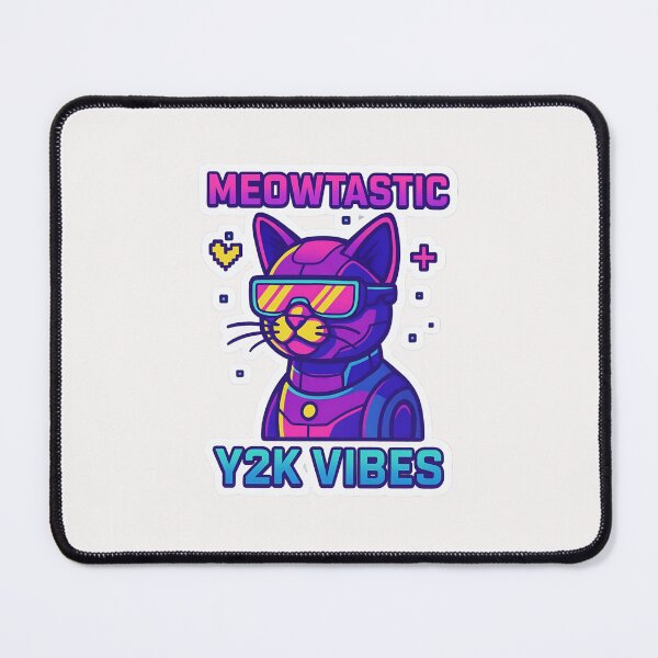 Item preview, Cyber Kitty – Meowtastic Y2K Vibes Sticker designed and sold by CosmicSplendor.