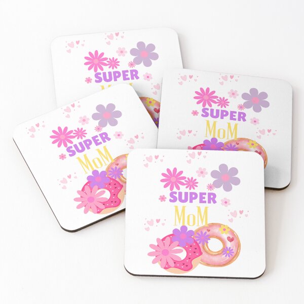 Item preview, Super Mom Donut Flower Power – Cute Mother’s Day T-Shirt Design  أمي السوبر – دونات وزهور لطيفة – تصميم تيشيرت مبهج ليوم الأم designed and sold by Gatto Rosa Art.