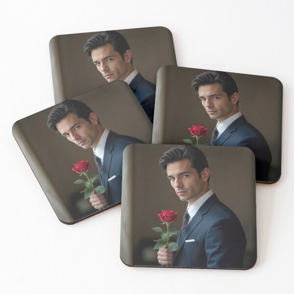 Item preview, Charming Man With Red Rose designed and sold by Maria Dryfhout.