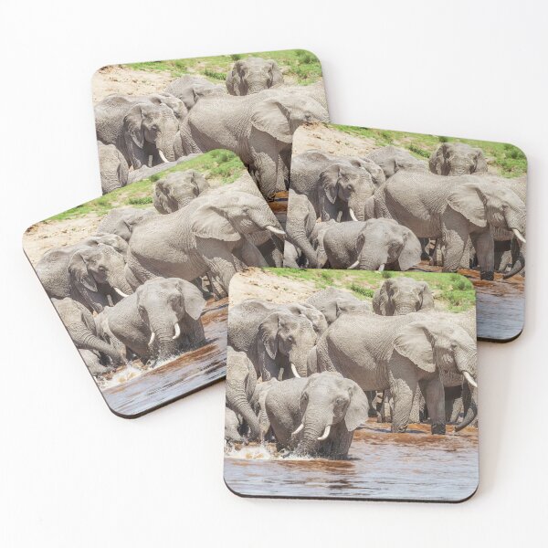 Item preview, Elephants Start to Cross the River 2 Masai Mara Kenya designed and sold by PhotoArt by Joan Carroll.