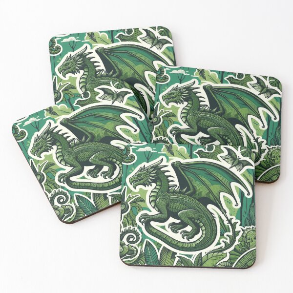Item preview, Green Dragon Jungle Artwork – Mystical Nature and Fantasy Design designed and sold by StyleThePlanet.