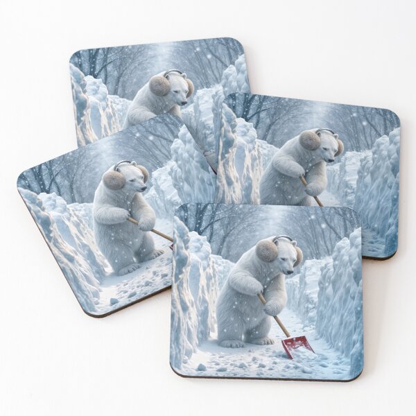 Item preview, Polar Bear Shoveling Snow designed and sold by Maria Dryfhout.