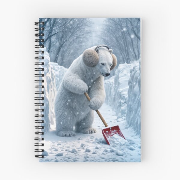 Item preview, Polar Bear Shoveling Snow designed and sold by Maria Dryfhout.