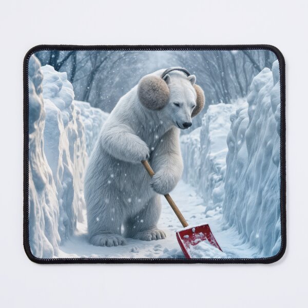 Item preview, Polar Bear Shoveling Snow designed and sold by Maria Dryfhout.