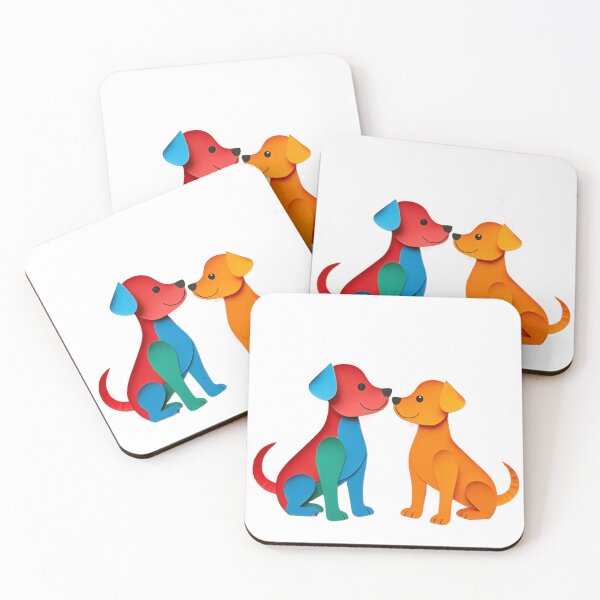 Item preview, Colorful Puppy Love - Vibrant Paper Art Dog Design designed and sold by PrimeColors.