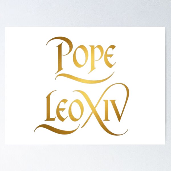 Item preview, Golden Typography: Pope Leo XIV in Classic Style designed and sold by JonnTerr.