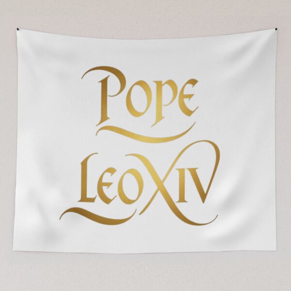 Item preview, Golden Typography: Pope Leo XIV in Classic Style designed and sold by TrendNest Designs USA.