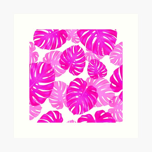 Item preview, Tropical Treasures Pink Palm Leaves Monstera Paradise Pattern  designed and sold by DEC02.