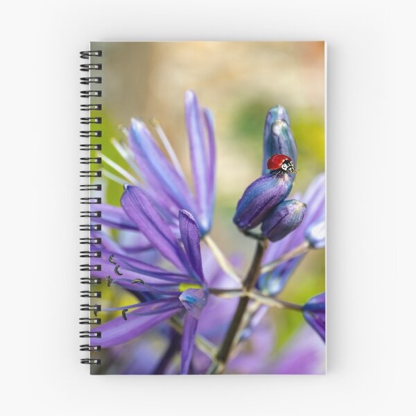Item preview, Ladybug perched on top of a camas flower designed and sold by lisavonbiela.