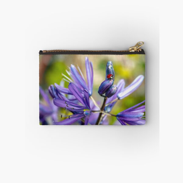 Item preview, Ladybug perched on top of a camas flower designed and sold by lisavonbiela.