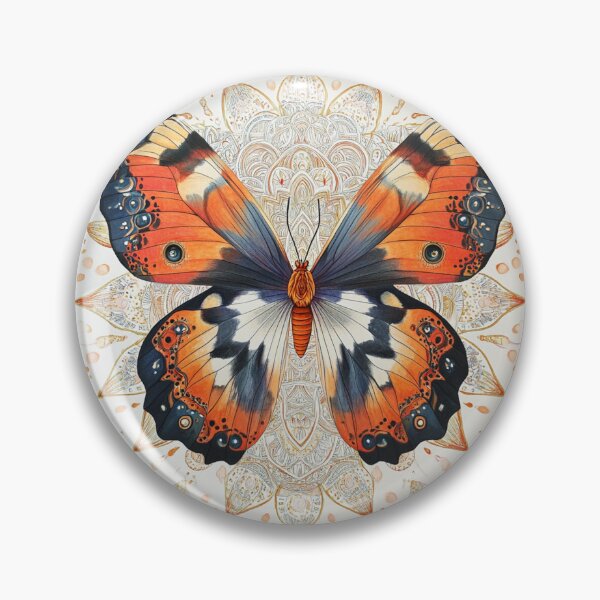 Item preview, Large Orange Mandala Butterfly designed and sold by Elite Print Studio.