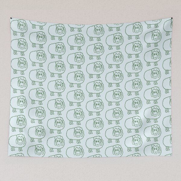 Item preview, Sheep Tired Bored Look Little Sweet Lamb Bad Mood designed and sold by shirt-o-mat.