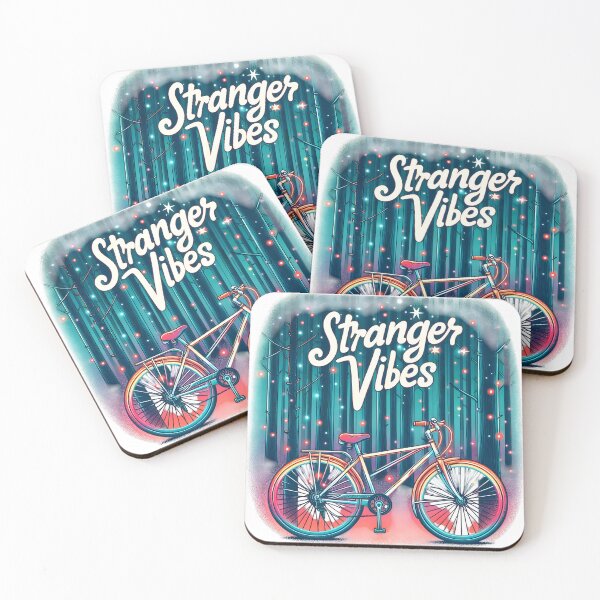 Item preview, stranger vibes, forest, lights, bicycle designed and sold by TrueArtVibes.