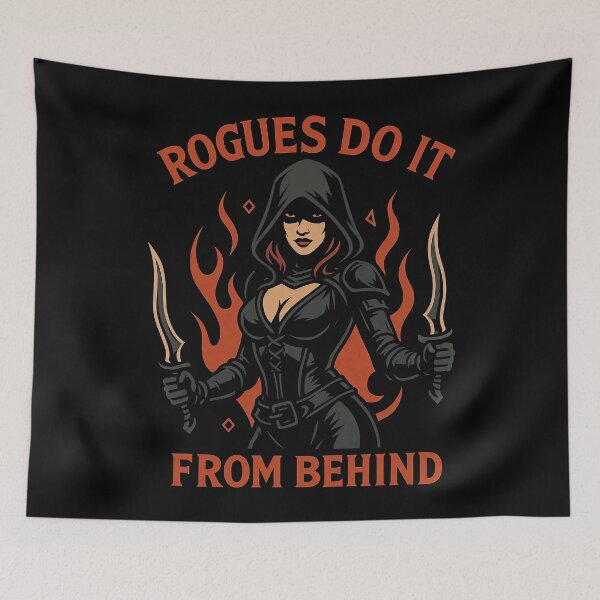 Item preview, Rogues Do It From Behind – Funny RPG Stealth Class Gamer Design designed and sold by Victor Shadehorn.
