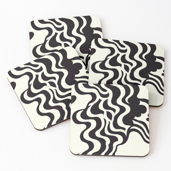 Item preview, Psychedelic Smoke and Hearts - Black and White Pattern designed and sold by SmirkingDesigns.