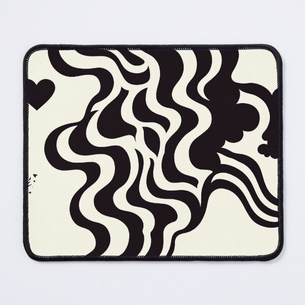 Item preview, Psychedelic Smoke and Hearts - Black and White Pattern designed and sold by SmirkingDesigns.