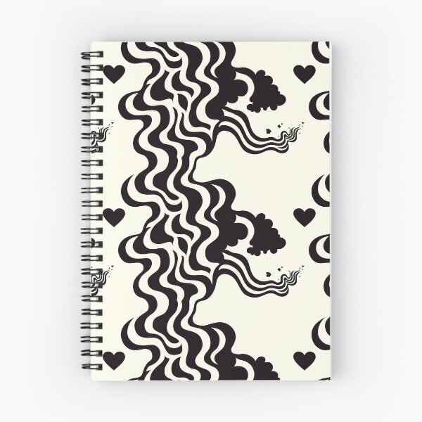 Item preview, Psychedelic Smoke and Hearts - Black and White Pattern designed and sold by SmirkingDesigns.