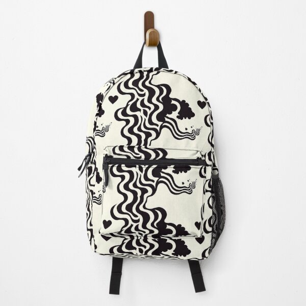 Item preview, Psychedelic Smoke and Hearts - Black and White Pattern designed and sold by SmirkingDesigns.