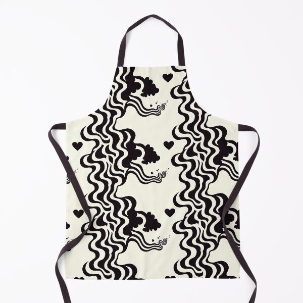 Item preview, Psychedelic Smoke and Hearts - Black and White Pattern designed and sold by SmirkingDesigns.