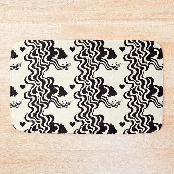 Item preview, Psychedelic Smoke and Hearts - Black and White Pattern designed and sold by SmirkingDesigns.