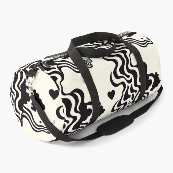 Item preview, Psychedelic Smoke and Hearts - Black and White Pattern designed and sold by SmirkingDesigns.