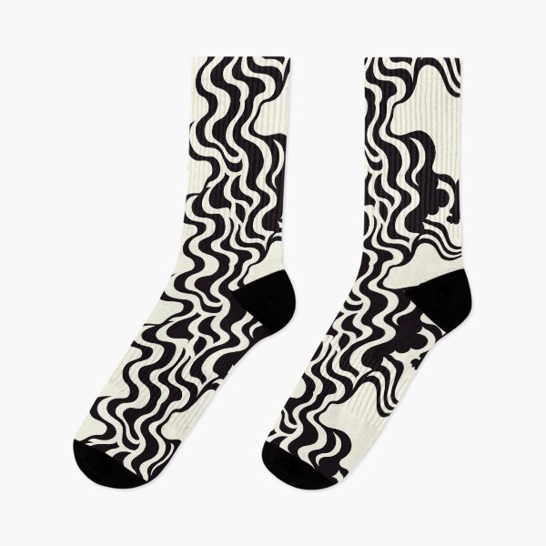 Item preview, Psychedelic Smoke and Hearts - Black and White Pattern designed and sold by SmirkingDesigns.
