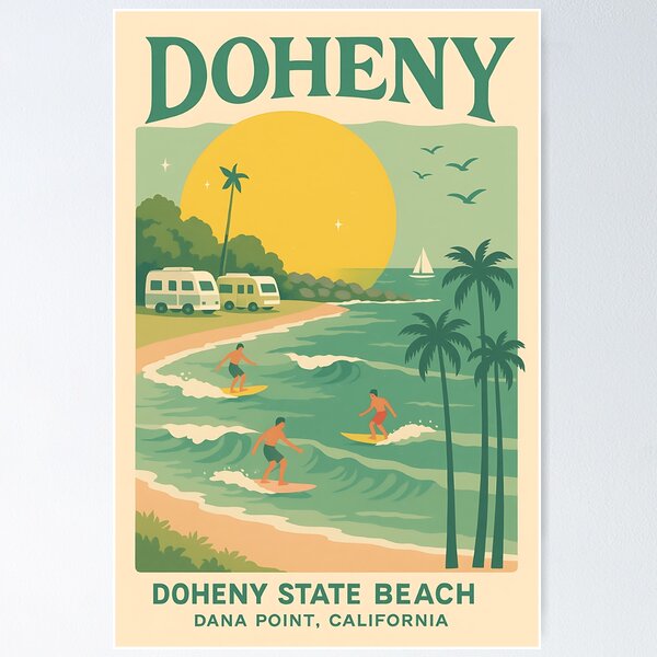 Item preview, DOHO PRO (Doheny State Beach) designed and sold by RetroCoastalArt.