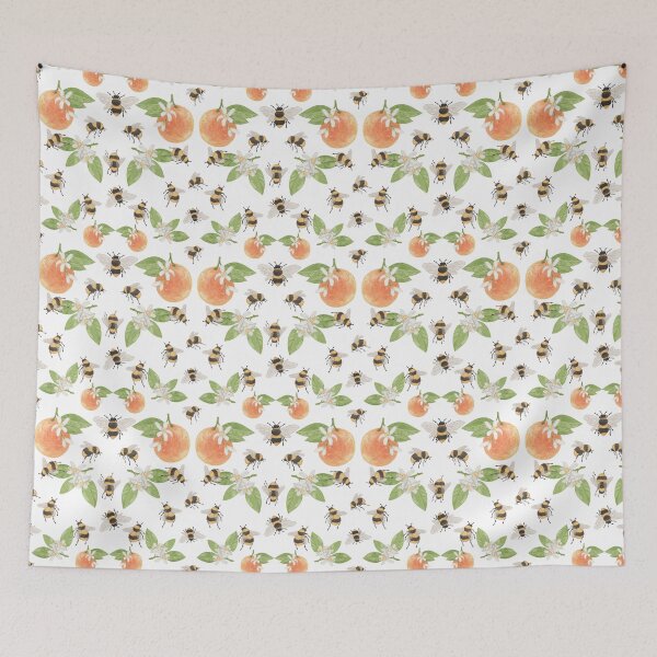 Item preview, Buzzing Citrus Garden – White designed and sold by Leticia Maltez.