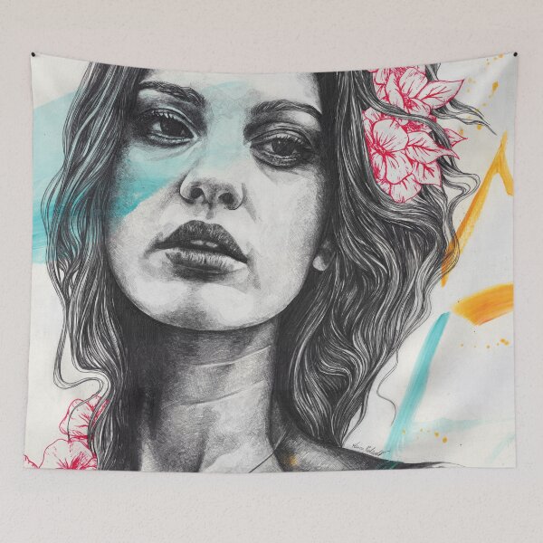 Item preview, Body Behaviour | woman with red doodle flowers designed and sold by Marco Paludet.