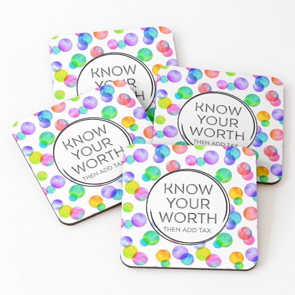 Item preview, know your worth. add tax. designed and sold by kbtcrafts.