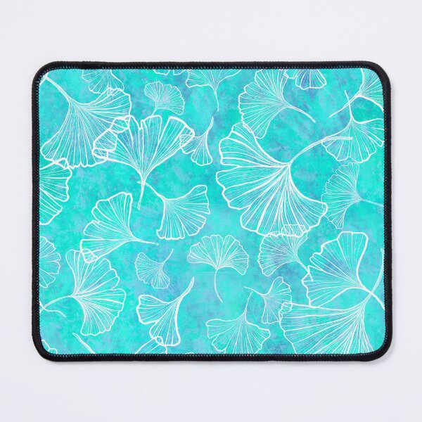 Item preview, Ginkgo-White on Turquoise designed and sold by lisanganart.