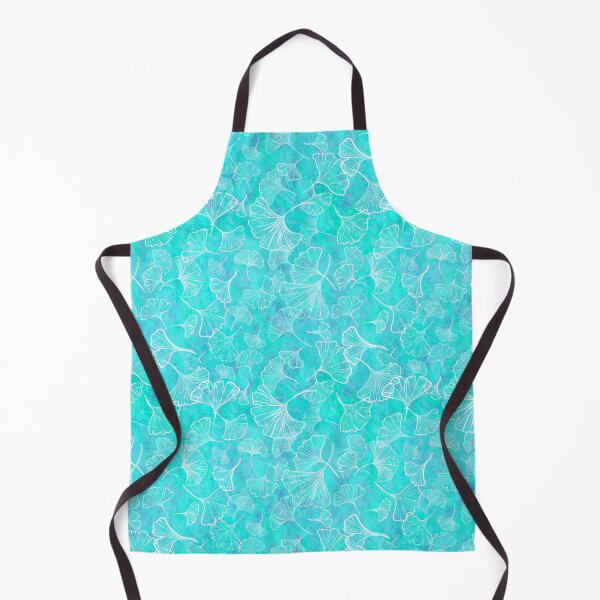 Item preview, Ginkgo-White on Turquoise designed and sold by lisanganart.