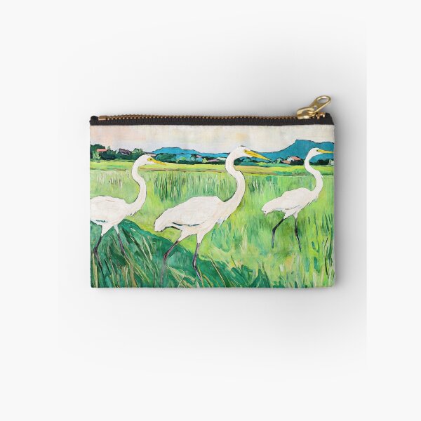 Item preview, White Egrets in a Rice Field Watercolor Illustration designed and sold by Janine Aykens.