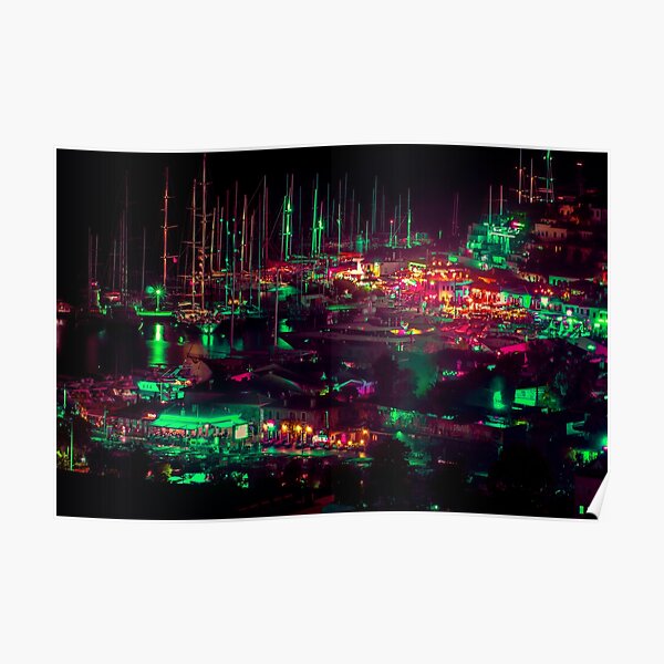 Neon Harbour Poster