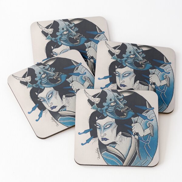 Item preview, Geisha with Hannya mask designed and sold by perserkatze.