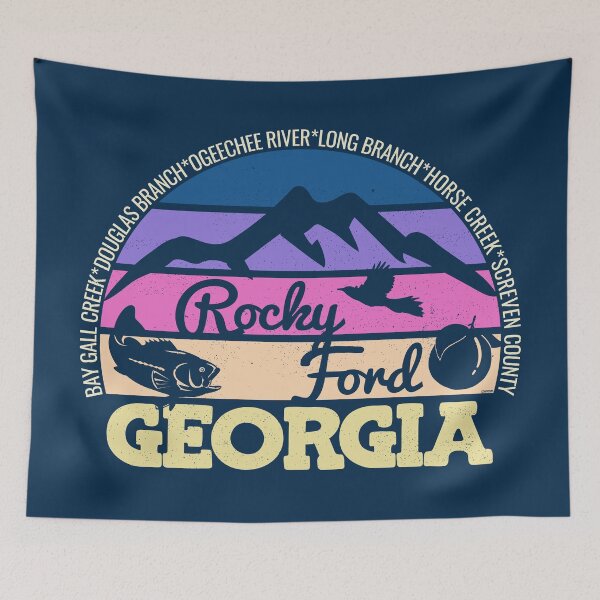 Item preview, Rocky Ford Georgia Sunset Retro Vintage Local Pride Logo designed and sold by CRHPOD20.