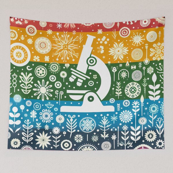 Item preview, Scandinavian Folk Art Colourful Microscope and Folk Patterns by heidiannemorris © designed and sold by FOLK ART FUSION by heidiannemorris.