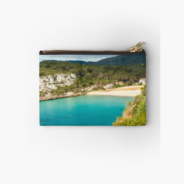 Item preview, Turquoise bay with cliffs forest and beach in Mallorca Spain Cala Romantica designed and sold by Marc Alexander Kunze.